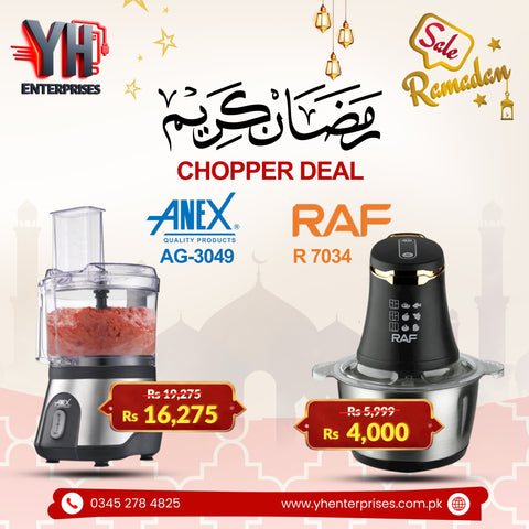 Anex AG-3049 Deluxe Chopper & RAF R.7034 Food Processor – Power, Precision & Ultimate Kitchen Convenience