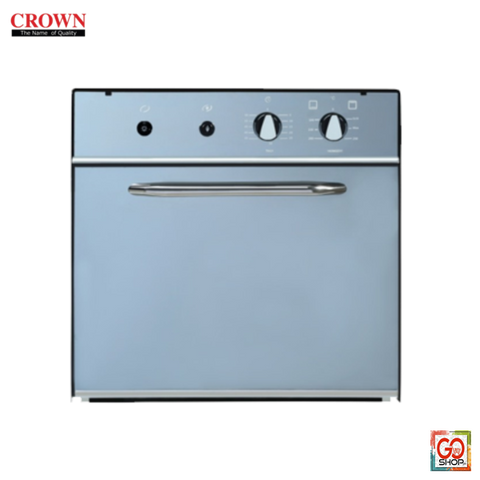 Crown Built-In Gas Oven 45 Liters – NG & LPG (Silver)