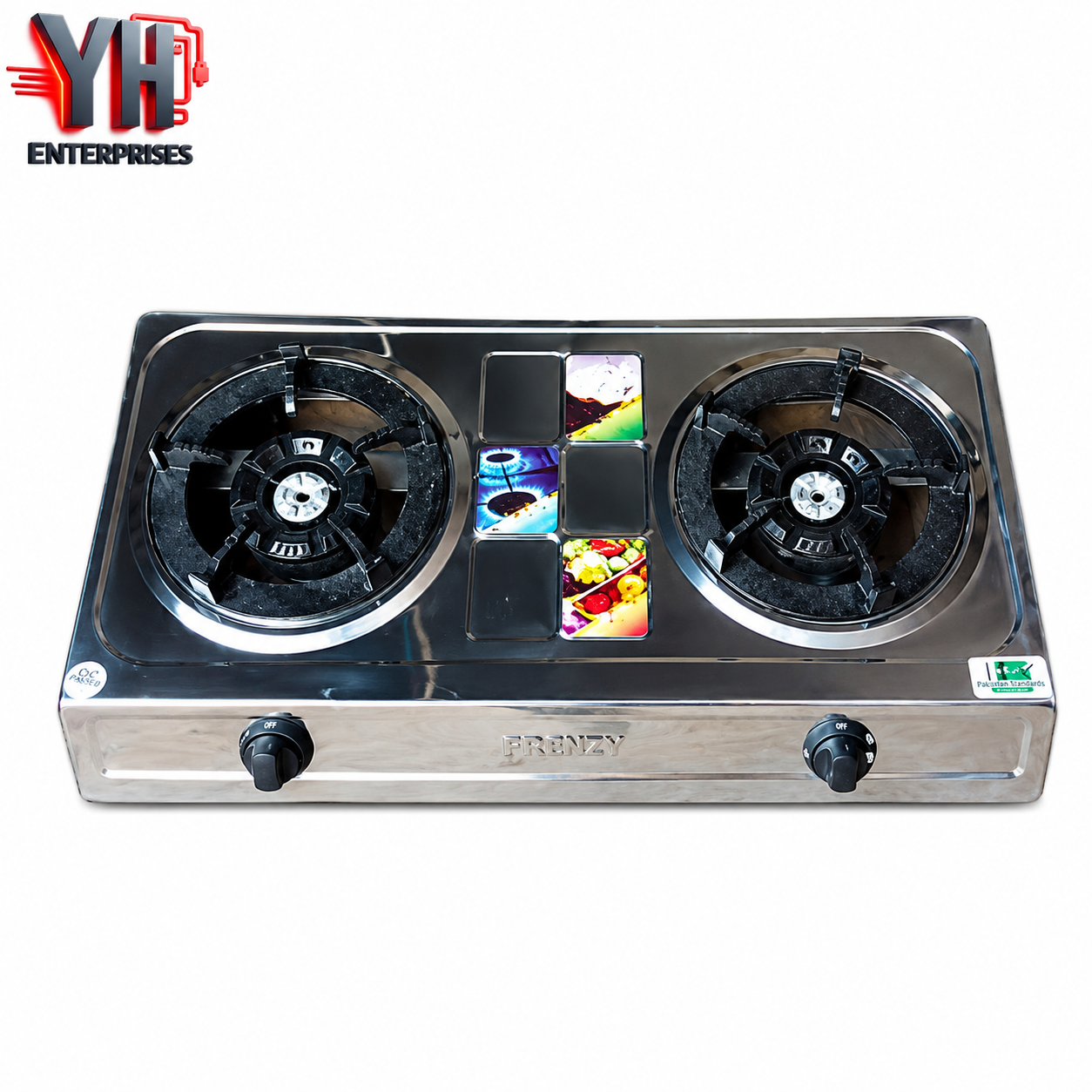 Crown CR-D500 Double Burner LPG Stove for BGC 10KG Fiber Cylinder Package | YH Enterprises