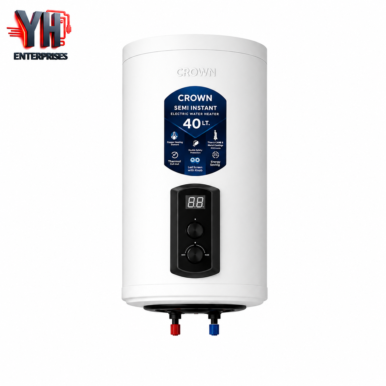 Crown EG-12G 40L Digital Electric Geyser Inverter Series | YH Enterprises