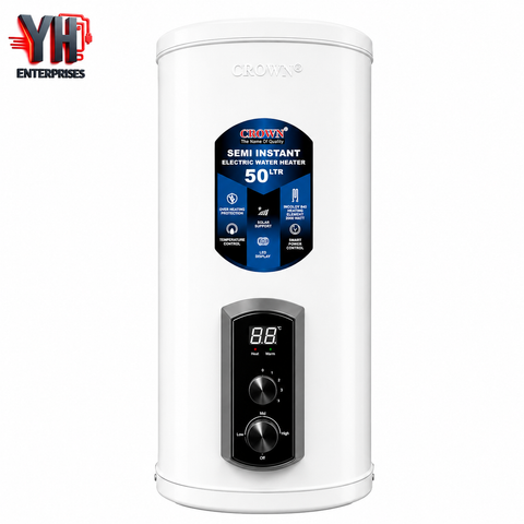 Crown EG-14G 50L Digital Electric Geyser Solar Supported | YH Enterprises