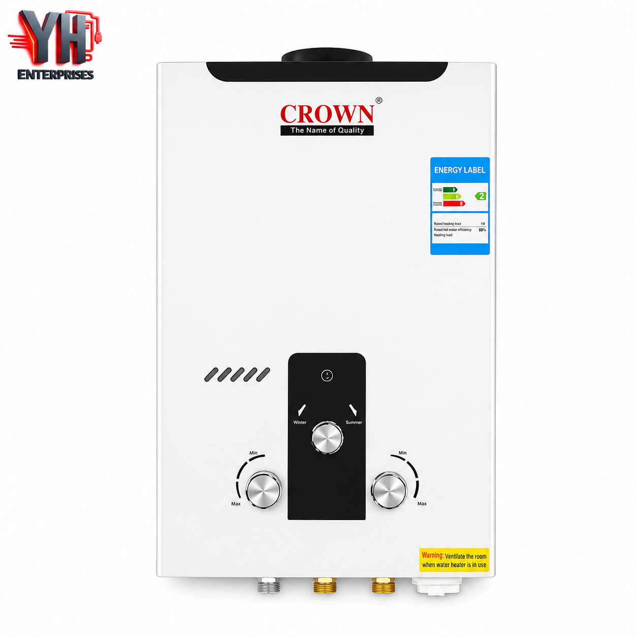 Crown Instant Geyser IG-2B-7L 7 Litre LPG & Natural Gas Water Heater | YH Enterprises