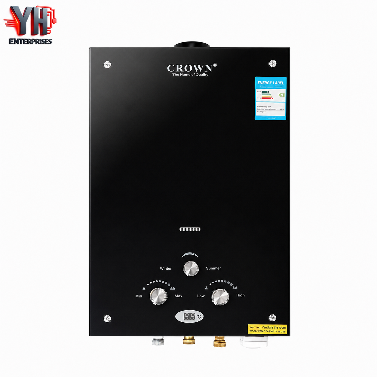 Crown Instant Geyser IG-3B 7 Litre LPG & Natural Gas Water Heater | YH Enterprises