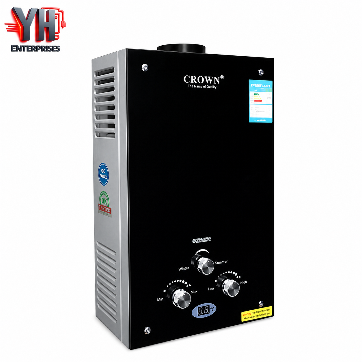 Crown Instant Geyser IG-3B 7 Litre LPG & Natural Gas Water Heater | YH Enterprises