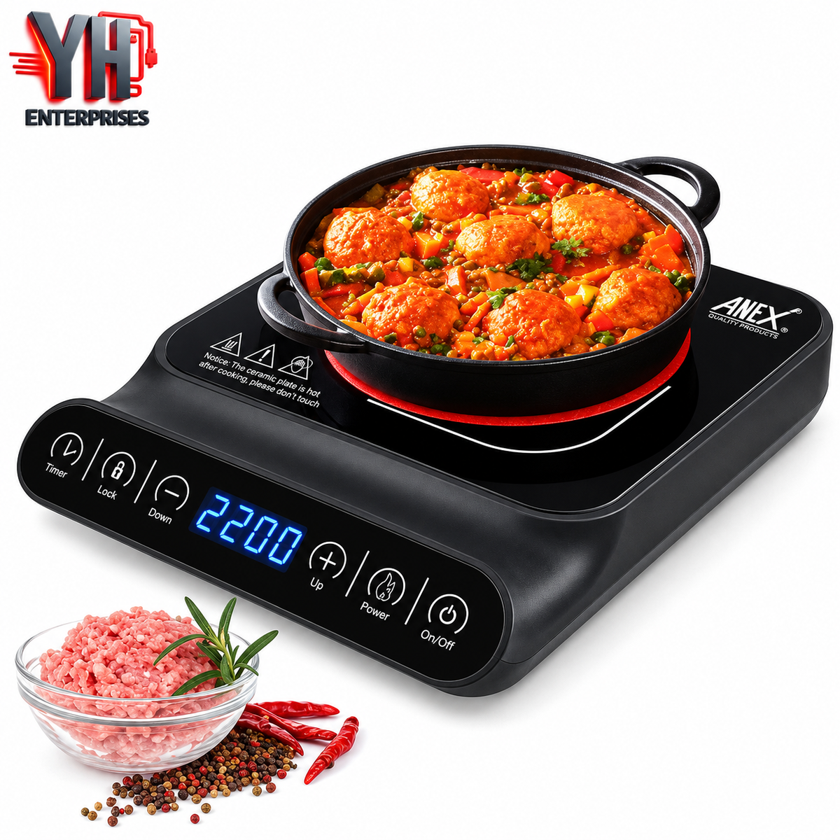 Deluxe Hot Plate AG-2166 2200W Electric Cooking Plate