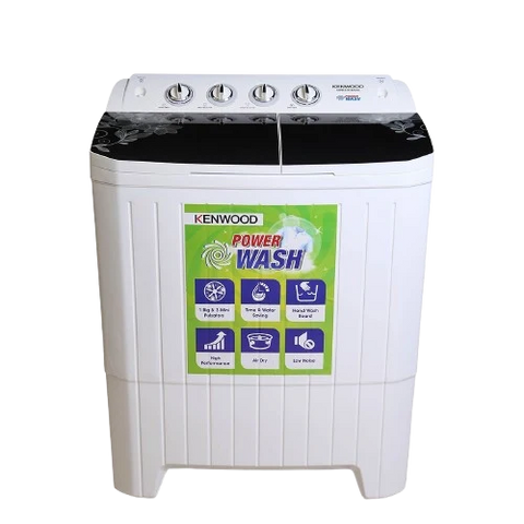 Kenwood Power Wash (Black Flower) 10KG Semi-Automatic Washing Machine – KWM-211059SAG