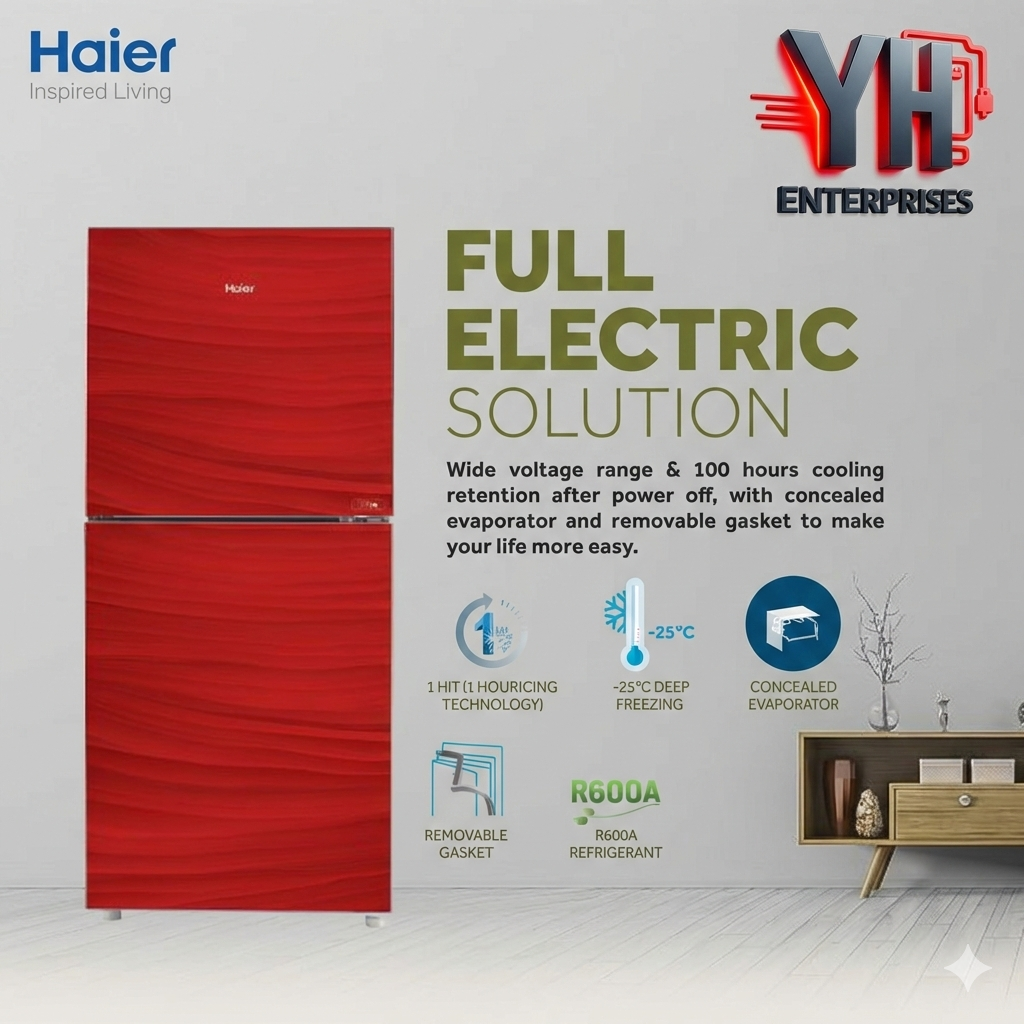 Haier Refrigerator E-Star HRF-216EPB | 8 Cu Ft / 186 Ltr | Black | Direct Cool