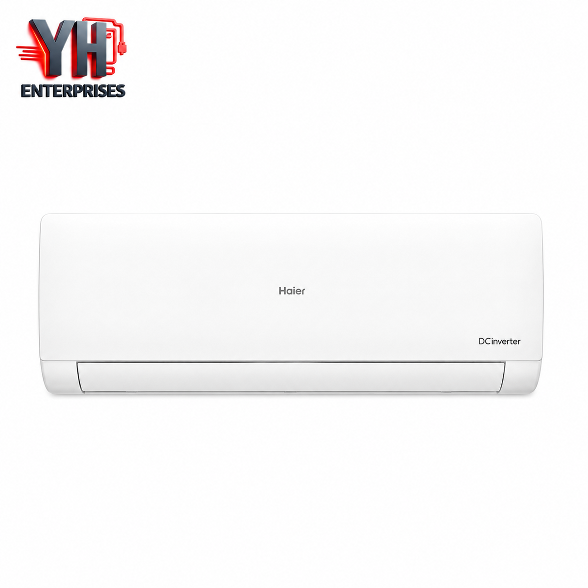 Haier HSU-13HFCS023DC 1.0 Ton DC Inverter Air Conditioner in White – HD product image by YH Enterprises.