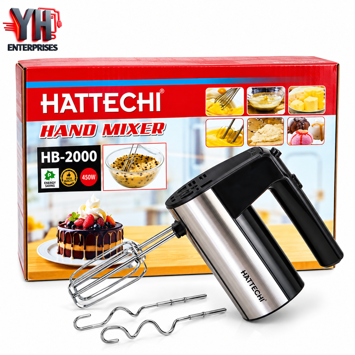 Haitechi HB-2000 Hand Mixer and Egg Beater 450W