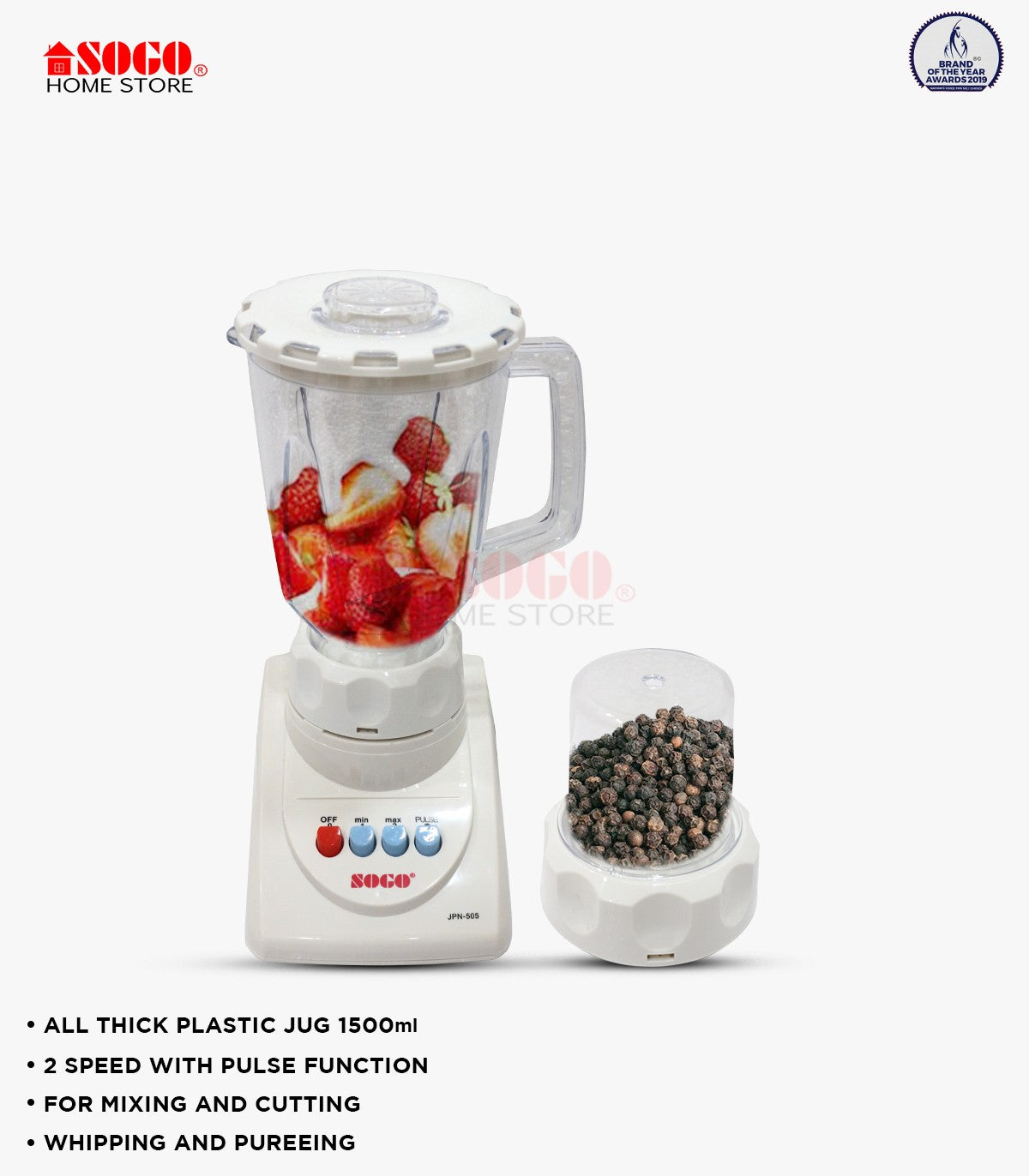 Sogo Juicer Blender & Dry Mill (2 In 1) (JPN-505)