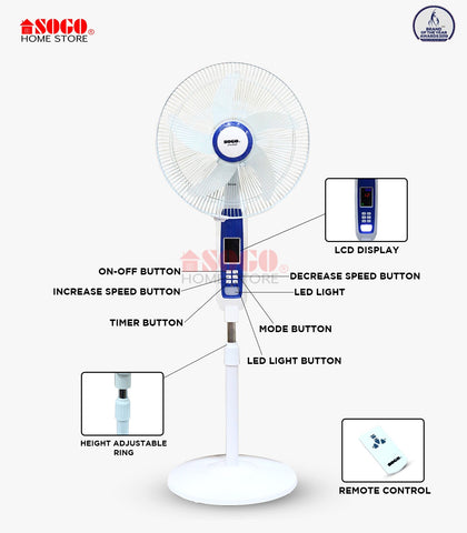 Sogo Rechargeable Floor Fan (JPN-650R)