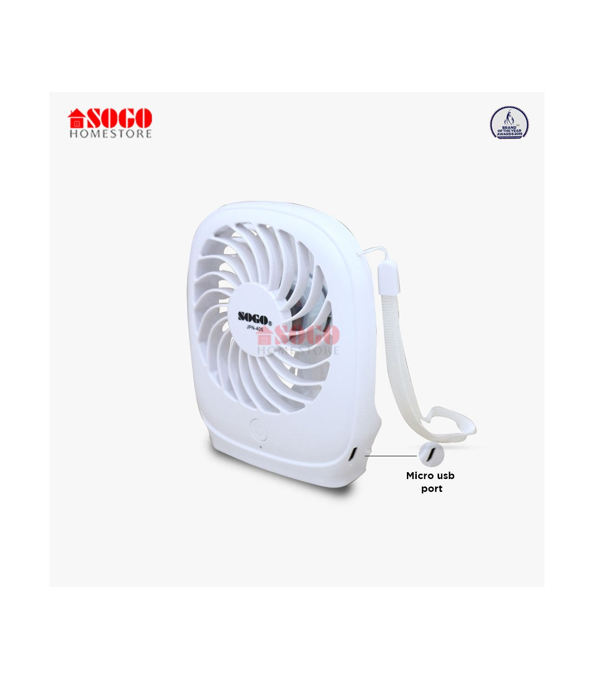 Sogo USB Rechargeable Mini Portable Table Fan (JPN-405)