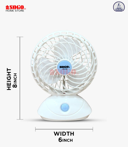 Sogo USB Rechargeable Mini Portable Table Fan (JPN-406)
