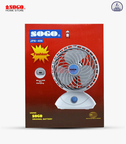 Sogo USB Rechargeable Mini Portable Table Fan (JPN-406)