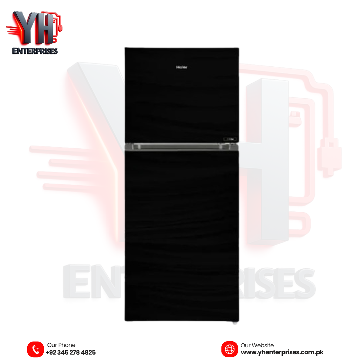 Haier E-Star HRF-346EPR & HRF-346EPB Refrigerator – Elegant Glass Door Design with Powerful Cooling
