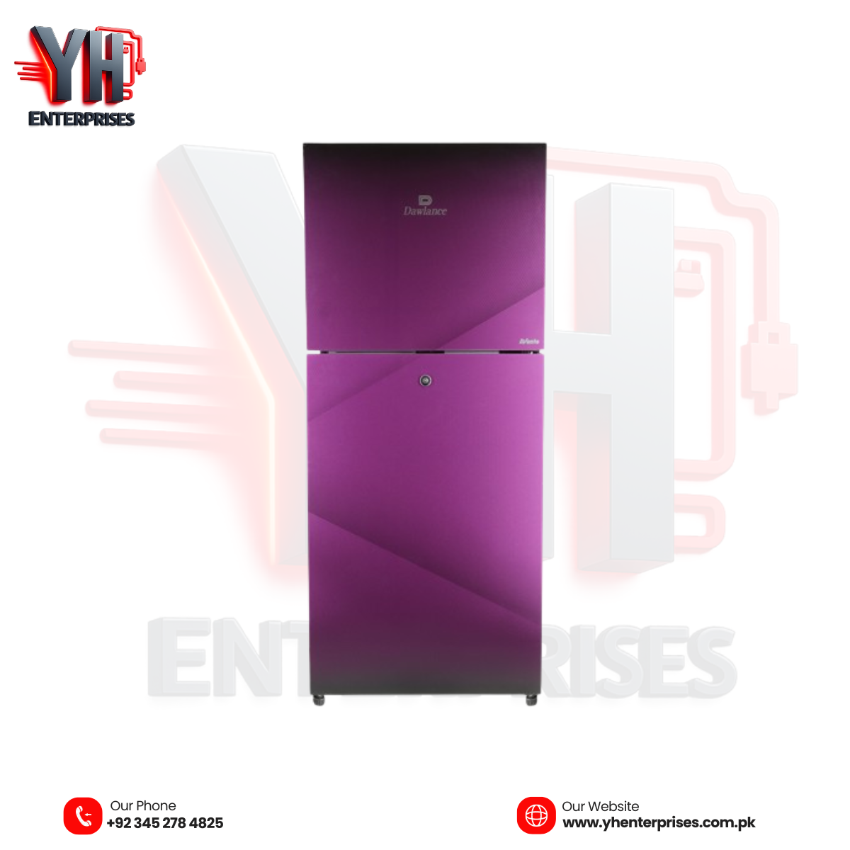 Dawlance REF 9169WB Avante Pearl Burgundy Double Door Refrigerator