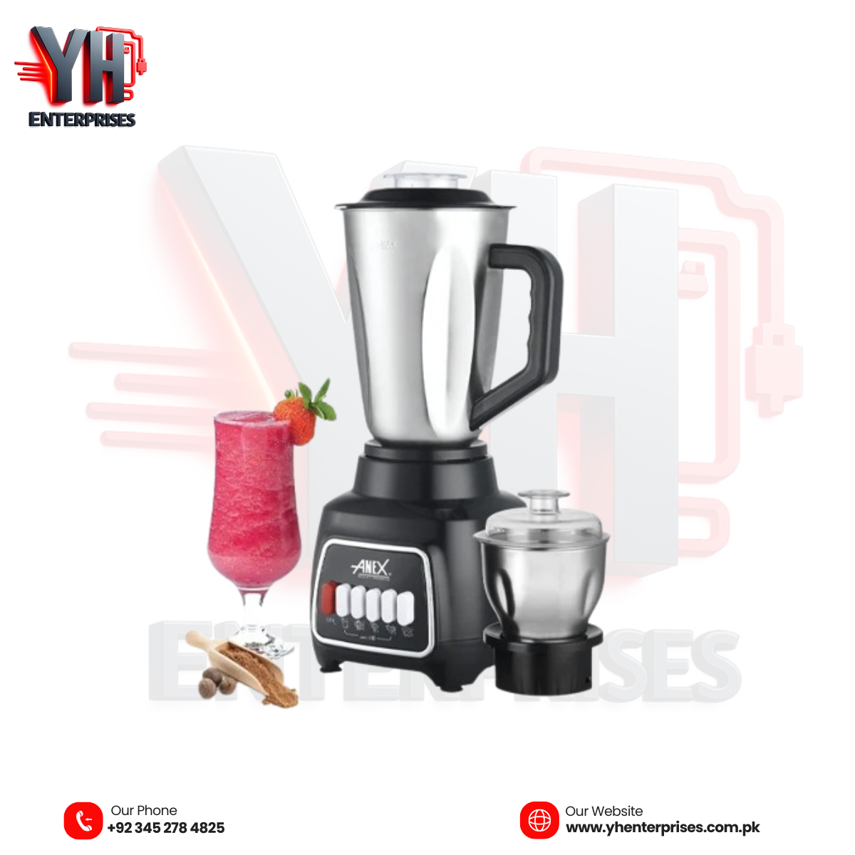 AG-6138SS Blender Grinder – 2-in-1 Powerful Kitchen Companion