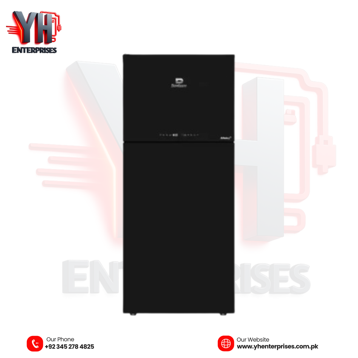 Dawlance 9191 LF Graze+ Gem Black Double Door Refrigerator