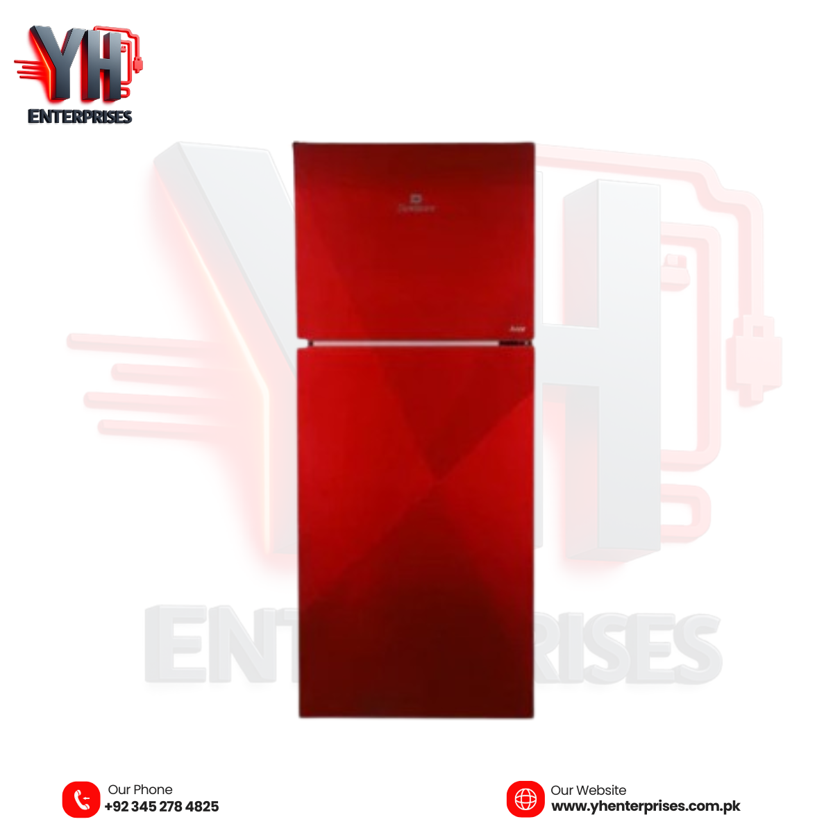Dawlance Refrigerator 9193 Acce Coral Red Double Door Refrigerator