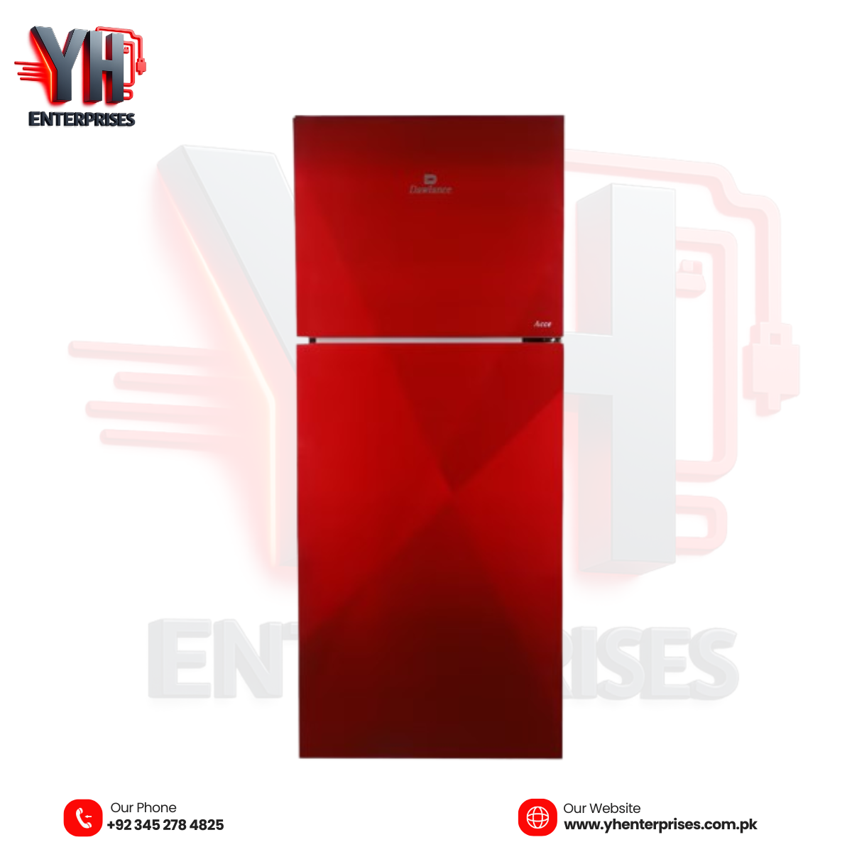 Dawlance Refrigerator 91999 LF Acce Coral Red Double Door Refrigerator