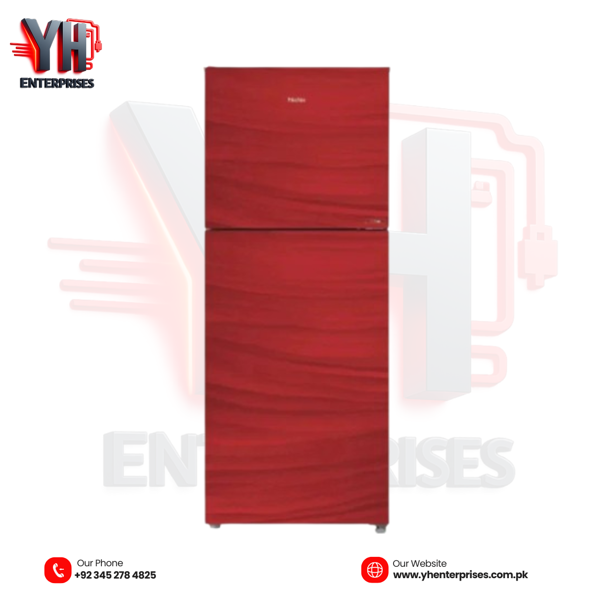 Haier E-Star HRF-346EPR & HRF-346EPB Refrigerator – Elegant Glass Door Design with Powerful Cooling