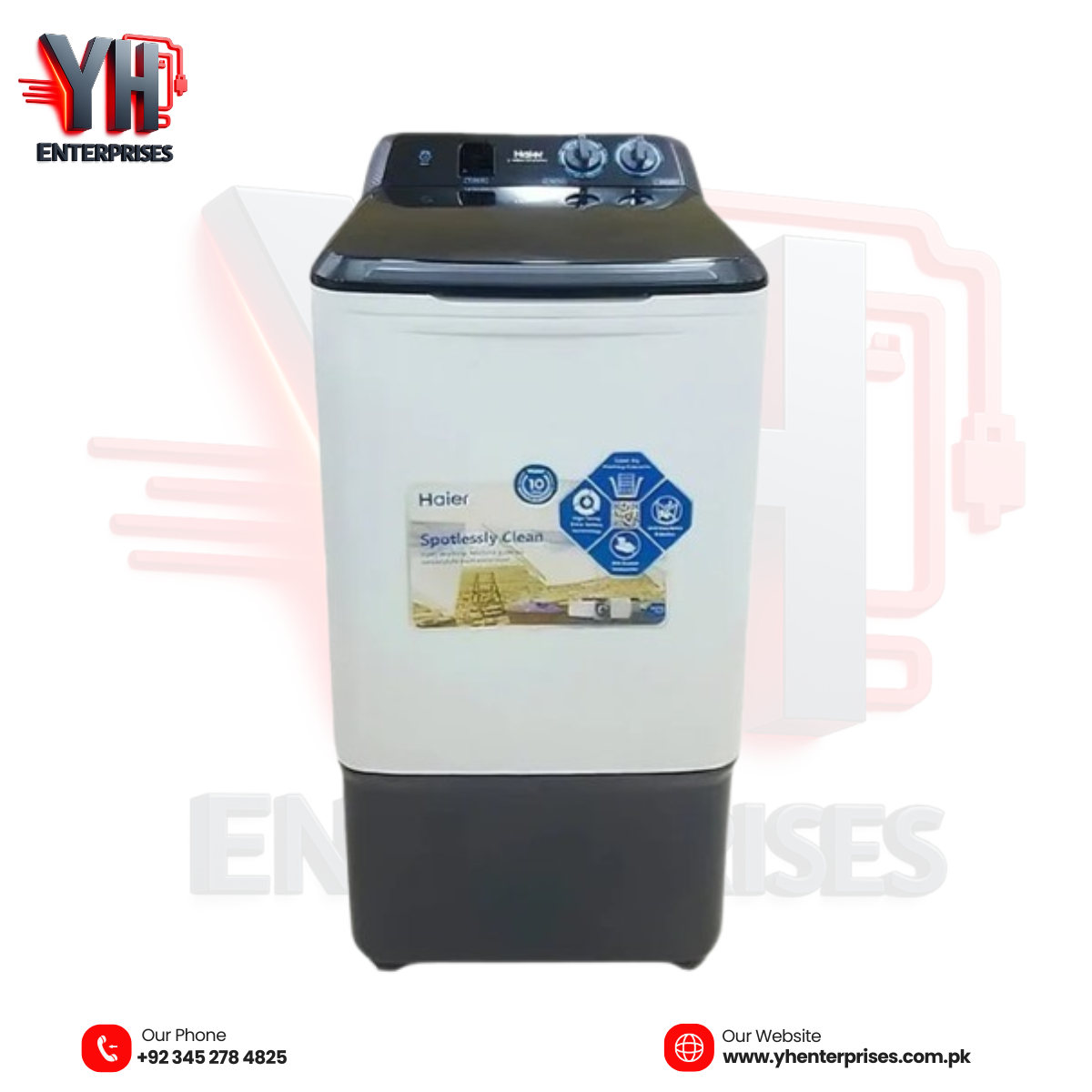 Haier HWM-130-1217WB Single Tub Washing Machine – Powerful 12KG Laundry Solution