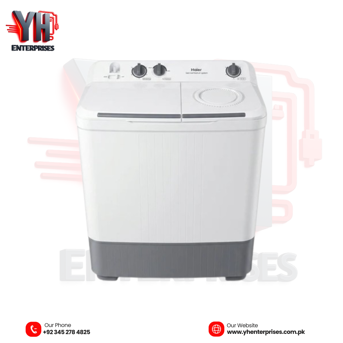 Haier HTW100-196E 10KG Twin Tub Washing Machine – Smart Laundry, Powerful Results