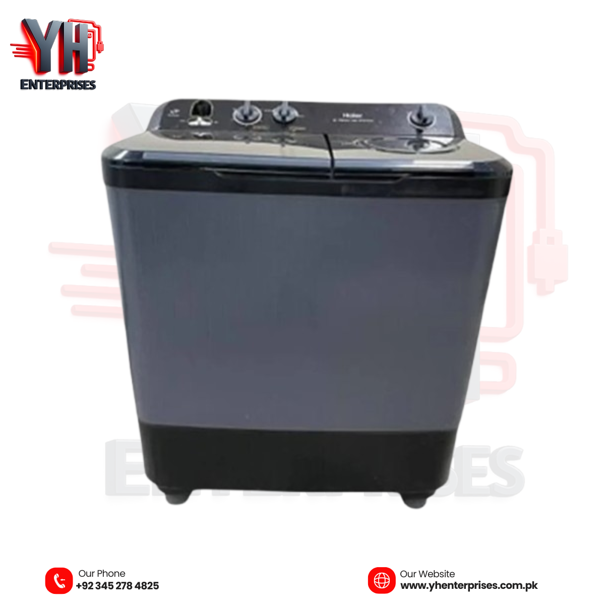 Haier HTW 100-196G 10KG Twin Tub Washing Machine – Powerful Cleaning with 10 Years Warranty