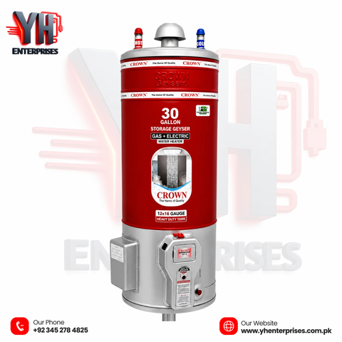 Crown Storage Geyser 30 Gallon – 10x10 Gauge, Gas + Electric + Auto Versatile • High Capacity • Energy-Efficient • Safe & Reliable