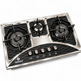 AA Combine Gas LPG Hob 5 Knob Auto Ignition Dual Gas Cooktop in Pakistan | YH Enterprises