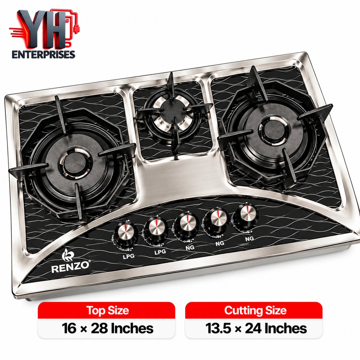 AA Gas Combine Hob Gas Plus LPG with Auto Ignition in Pakistan | YH Enterprises