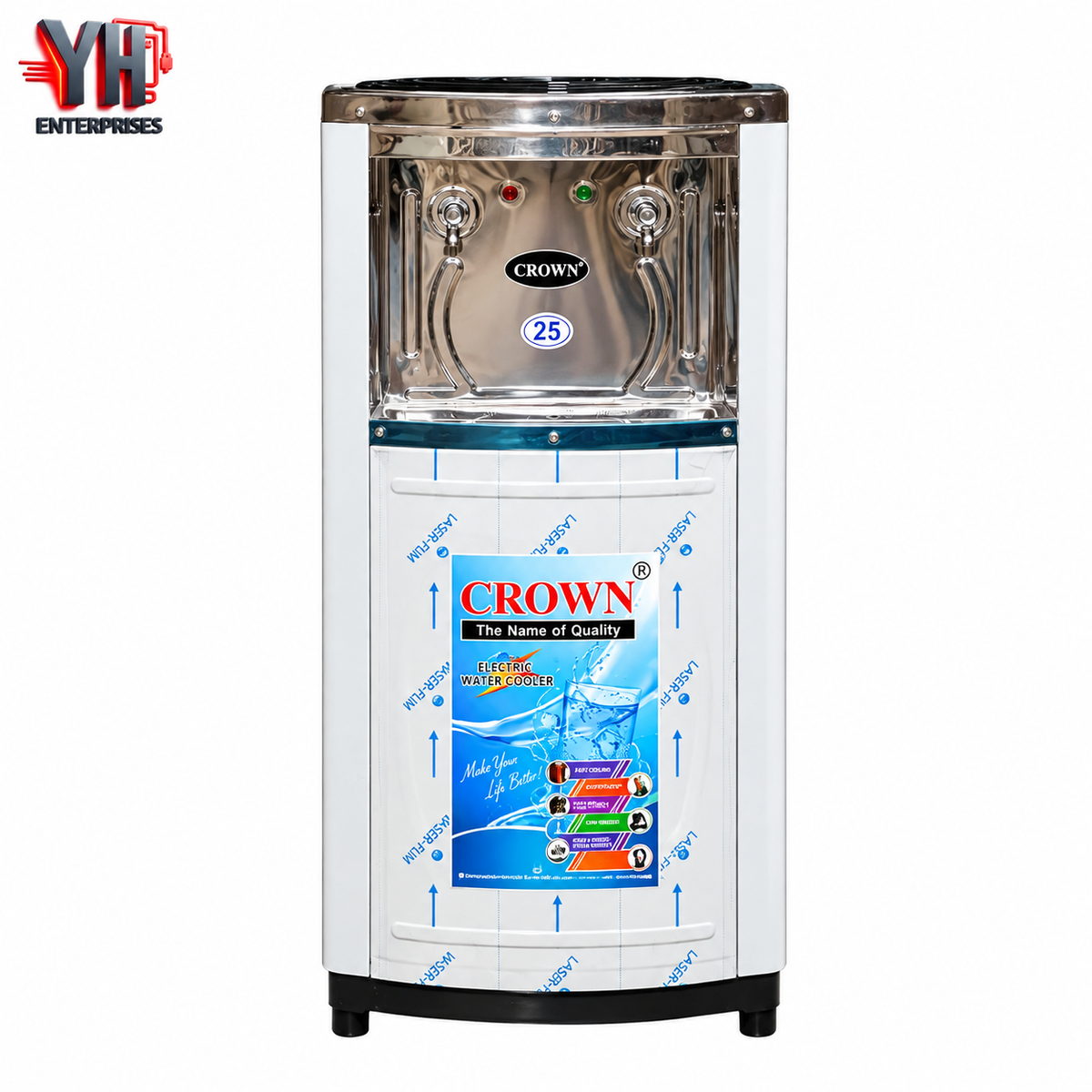Crown CR-25L 25 Litre Stainless Steel Water Cooler with Compressor Cooling and Food Grade Tank in Pakistan | YH Enterprises