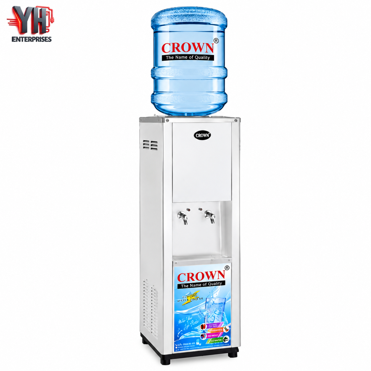 Crown CR-40B 25L Stainless Steel Water Cooler Bottle Dispenser with Compressor Cooling in Pakistan | YH Enterprises