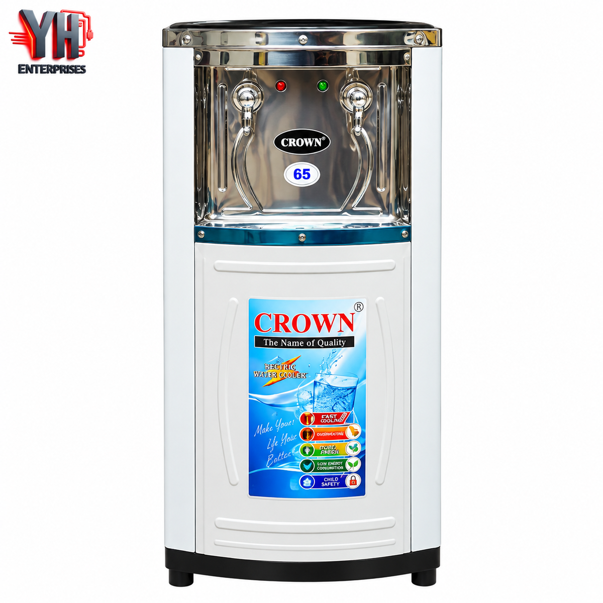 Crown CR-65L 65 Litre Non-Magnetic Steel Body Water Cooler with Compressor Cooling in Pakistan | YH Enterprises