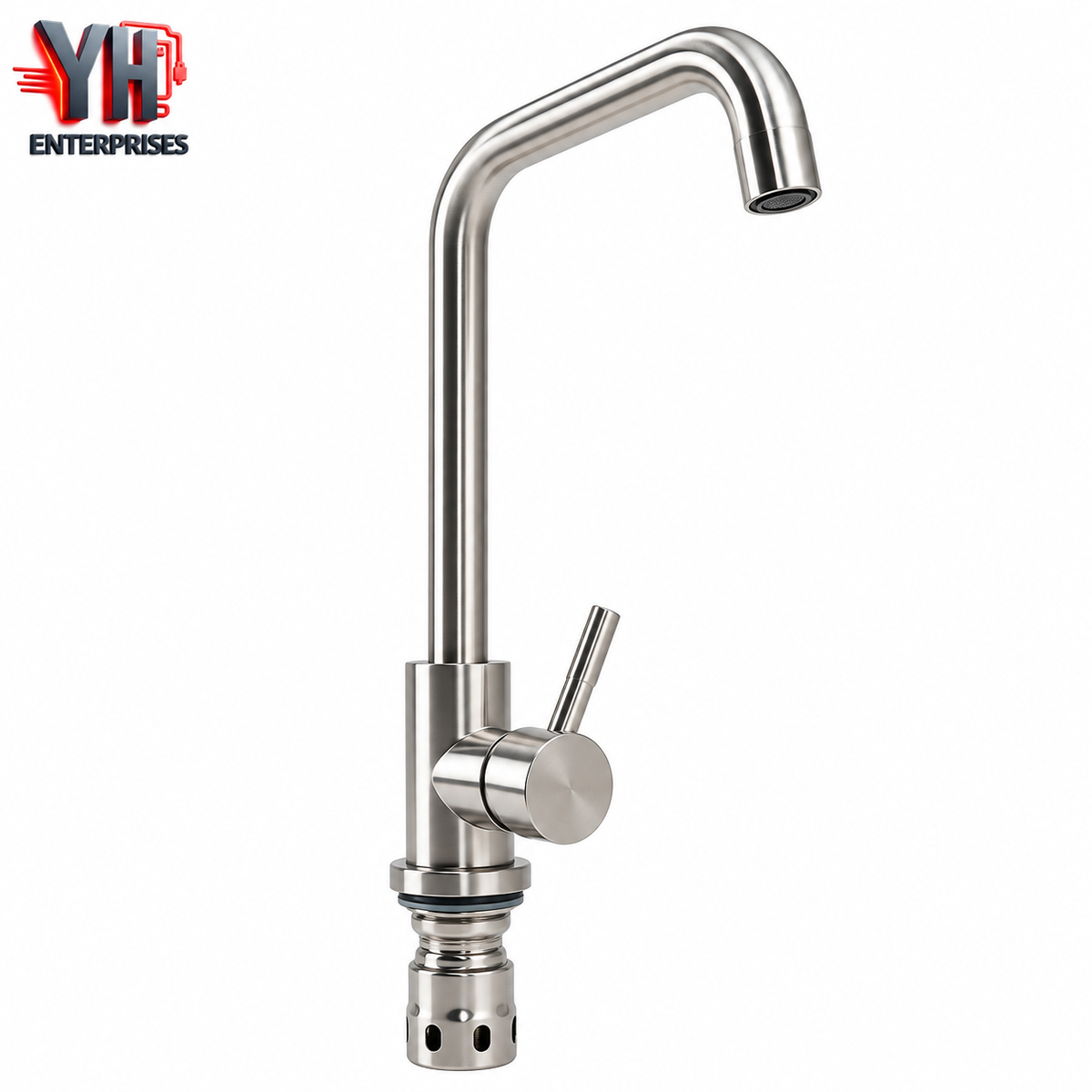 Crown F3 Stainless Steel Kitchen Faucet High Arc Pull Down Spray Head Flexible Hose in Pakistan | YH Enterprises
