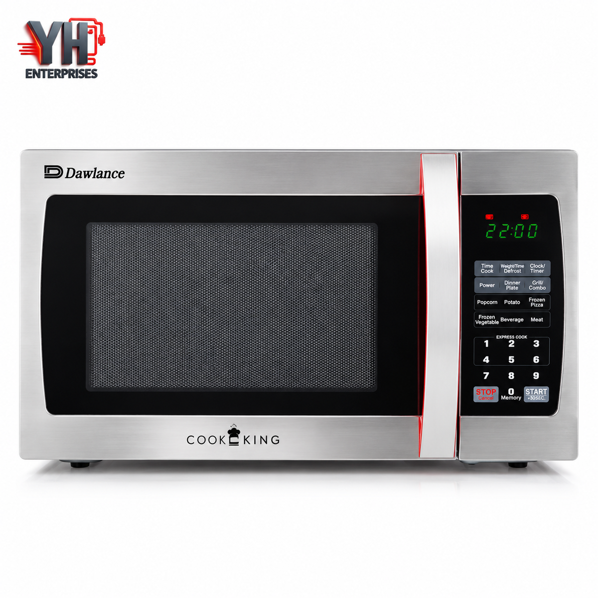 Dawlance DW-136-G 36-Litre Silver Grilling Microwave Oven with 1000W Power, Digital Display, 10 Power Levels, Auto Menus and Child Lock | YH Enterprises