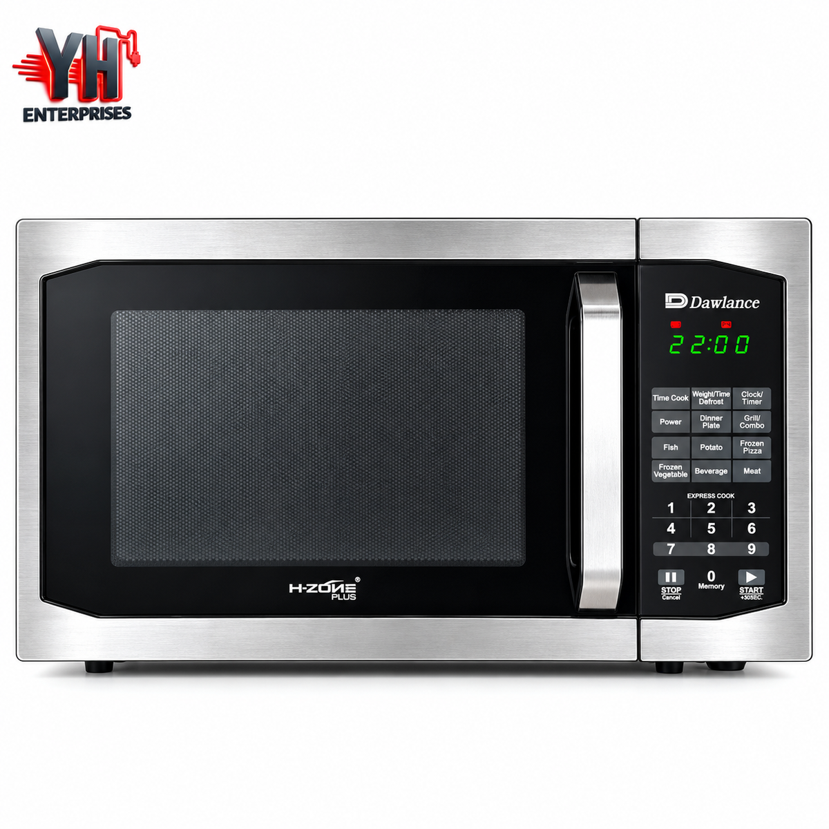 Dawlance DW-142-HZP 42-Litre Silver Grilling Microwave Oven with Digital Display, 10 Power Levels, 2 Combination Modes, Auto Menus and Child Lock | YH Enterprises