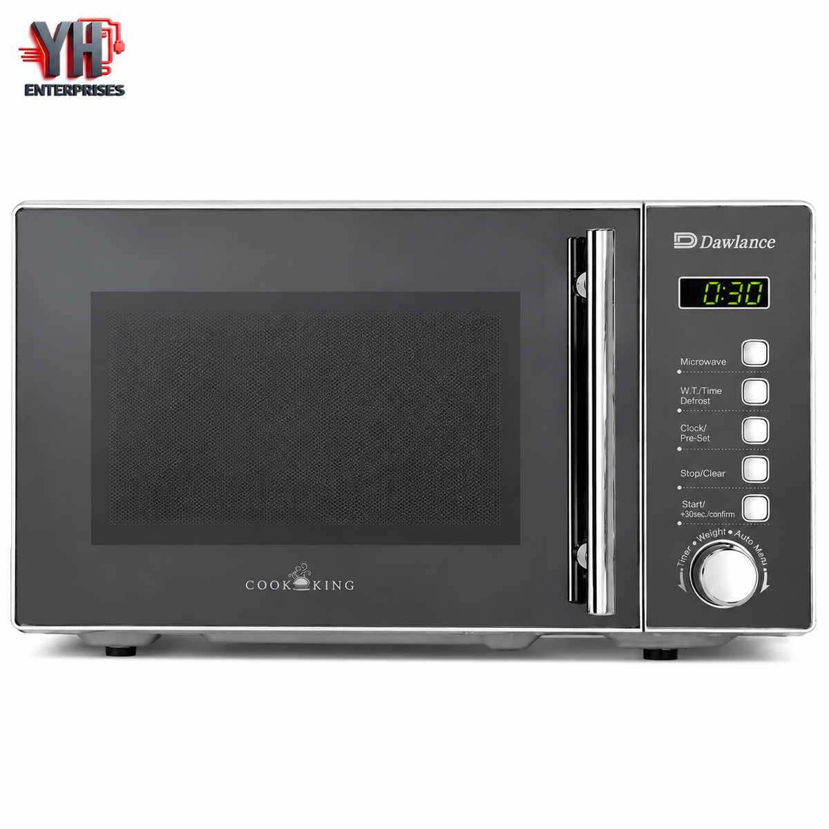 Dawlance DW-295 20-Litre Silver Heating Microwave Oven with Digital Display, 700W Power, Auto Menus and Child Lock in Pakistan | YH Enterprises