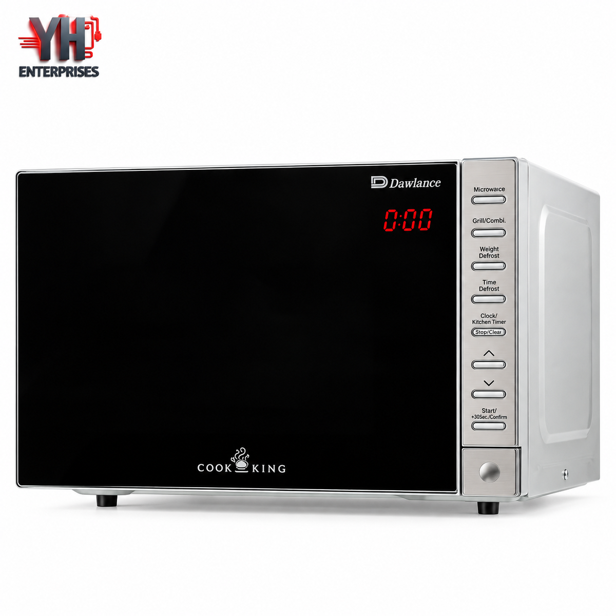 Dawlance DW 393 GSS 23-Litre Black Grilling Microwave Oven with Digital Display, 800W Power, 5 Power Levels, Combination Cooking Modes and Grill Rack | YH Enterprises