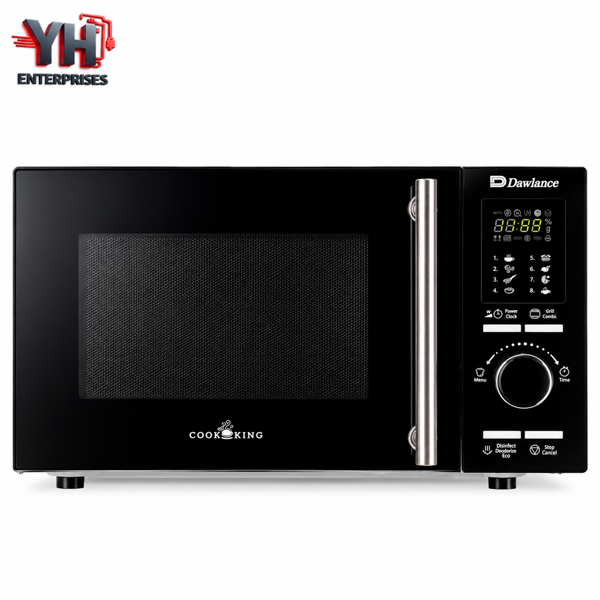 Dawlance DW 395 HCG 25-Litre Black Grilling Microwave Oven with Digital Display, Built-In Recipes, Hygiene Care and Child Lock | YH Enterprises