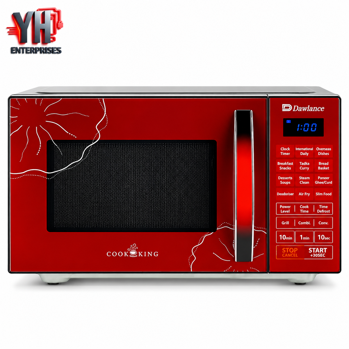 Dawlance DW 530-AF 30-Litre Red Air Fryer Combination Microwave Oven with 900W Power, 11 Power Levels, Convection Baking, Grill and Steam Clean | YH Enterprises