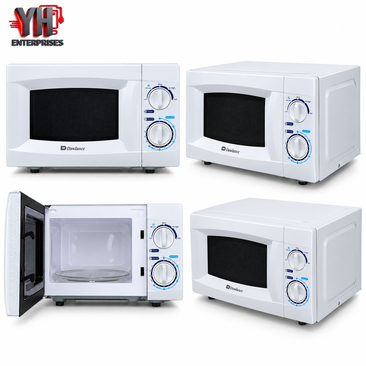 Dawlance DW-MD 15 White Solo Microwave Oven with 20-Litre Capacity, Mechanical Control Panel, 5 Power Levels and Defrosting Guidance | YH Enterprises