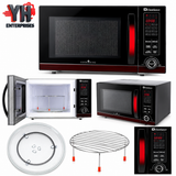 Dawlance DW-133-G Black and Red 30-Litre Digital Grill Microwave with 900W Power, Built-In Pakistani and International Recipes and Child Safety Lock | YH Enterprises