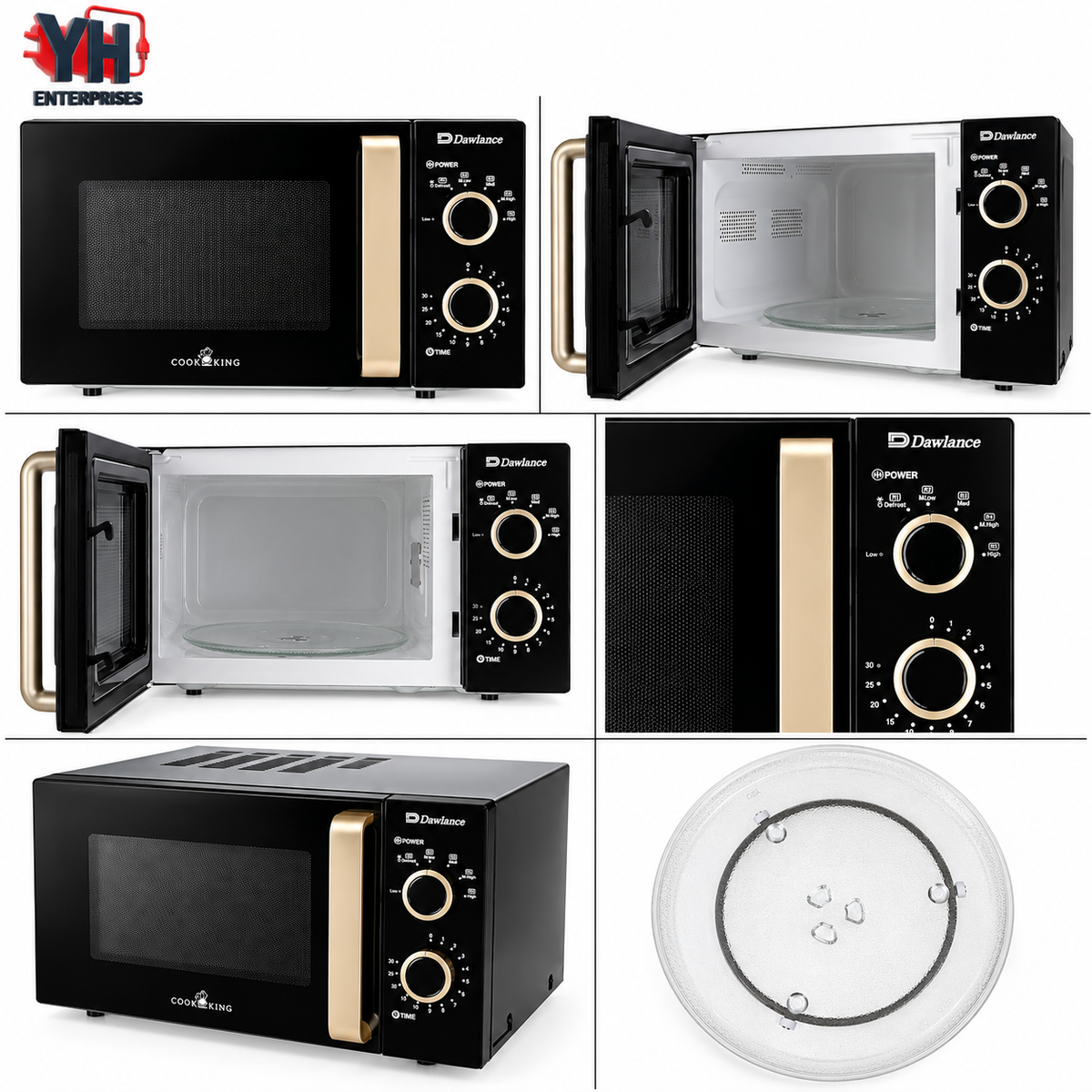 Dawlance DW-374 Champagne 23-Litre Microwave Oven with Easy Mechanical Controls, 6 Power Settings, 900W Heating Power and Freestanding Design | YH Enterprises