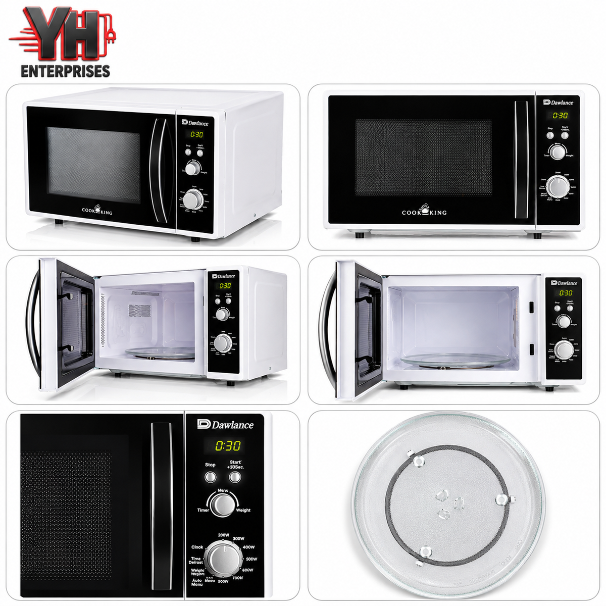Dawlance DW-388 Black 23-Litre Digital Microwave Oven with 800W Heating Power, Digital Control Panel and Freestanding Design | YH Enterprises