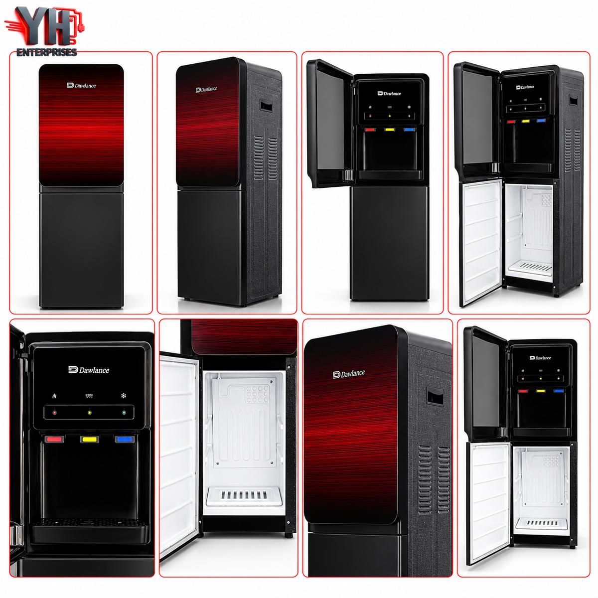 Dawlance WD-1051 Noir Red Top Load Water Dispenser with Built-in Refrigerator Compartment and Hot, Normal and Cold Water Taps in Pakistan | YH Enterprises