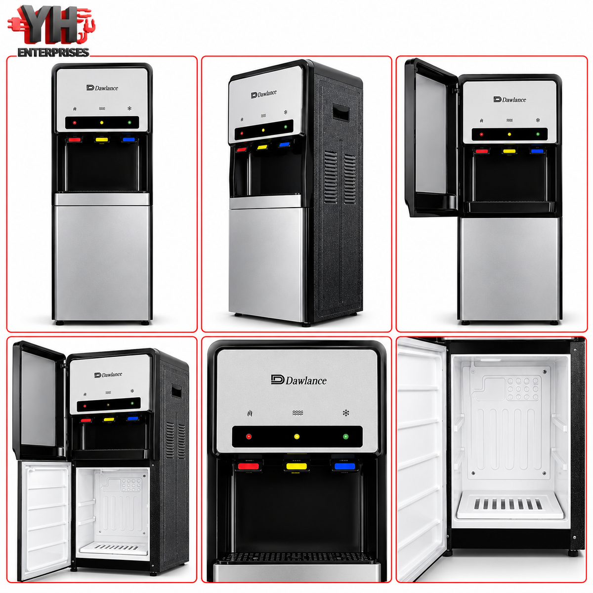 Dawlance WD-1051 Silver Water Dispenser with Built-in Refrigerator Compartment and Hot, Normal and Cold Water Taps in Pakistan | YH Enterprises