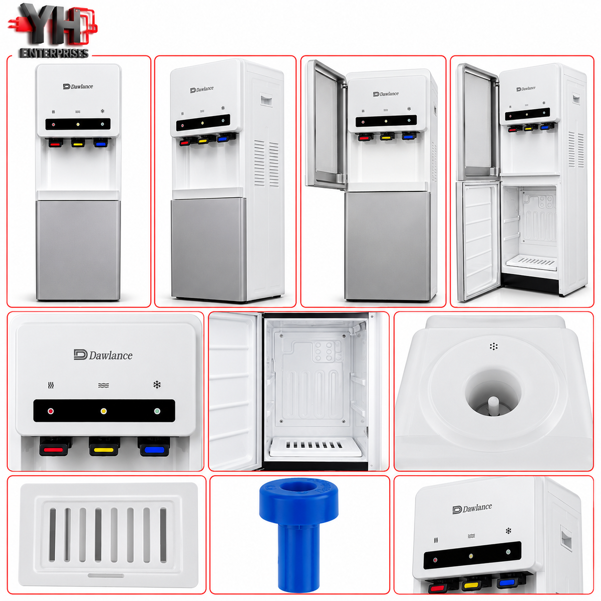 Dawlance WD-1051 Cloud White Top Load Water Dispenser with Built-in Refrigerator Compartment and Hot, Normal and Cold Water Taps in Pakistan | YH Enterprises