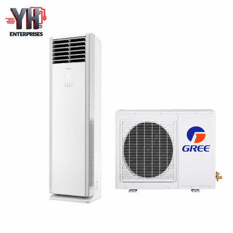 GREE GF-48TFIH AA+ 4 Ton Floor Standing Inverter AC White A+ WiFi 4-Way Airflow YH Enterprises