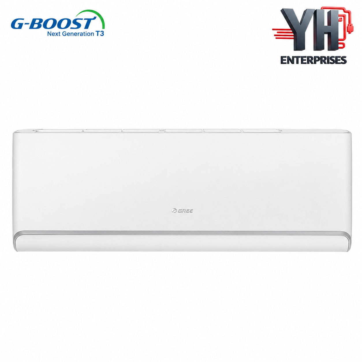 GREE GS12AITH23W-T3 1 Ton Airy T3 Inverter AC G Boost WiFi UVC 130-275V 68C 15.5m Airflow YH Enterprises